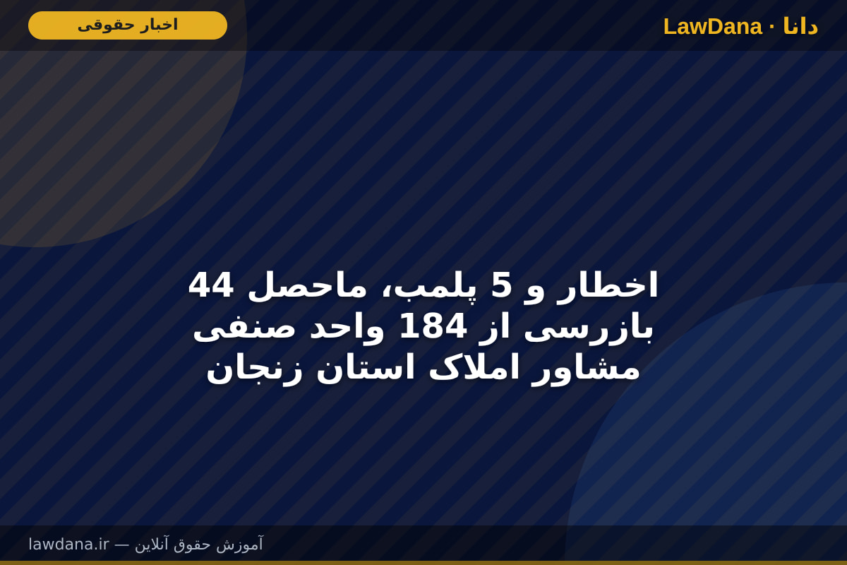 44 اخطار و 5 پلمب، ماحصل بازرسی از 184 واحد صنفی مشاور املاک استان زنجان