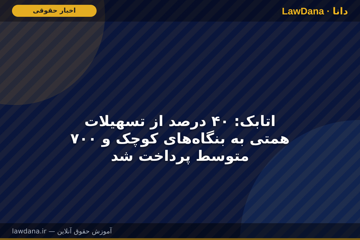 اتابک: ۴۰ درصد از تسهیلات ۷۰۰ همتی به بنگاههای کوچک و متوسط پرداخت شد