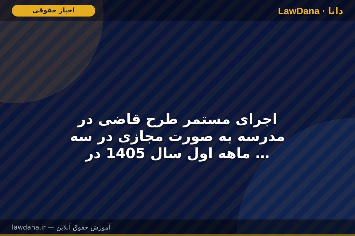 اجرای مستمر طرح قاضی در مدرسه به صورت مجازی در سه ماهه اول سال 1405 در اصفهان