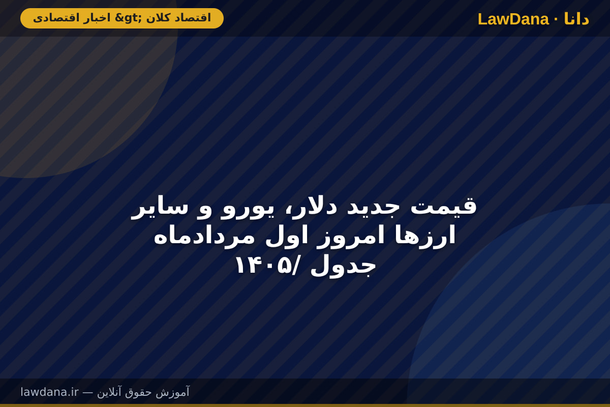 قیمت جدید دلار، یورو و سایر ارزها امروز اول مردادماه ۱۴۰۵/ جدول