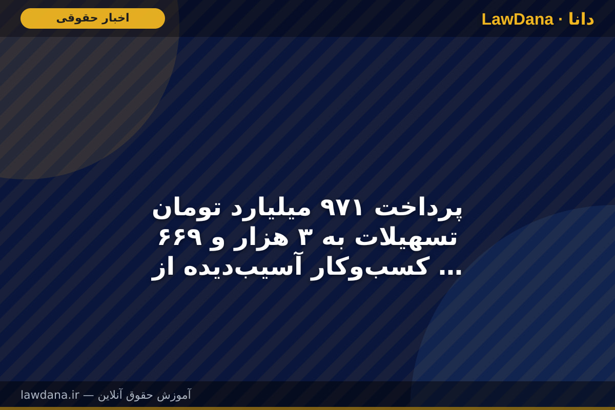 پرداخت ۹۷۱ میلیارد تومان تسهیلات به ۳ هزار و ۶۶۹ کسب‌وکار آسیب‌دیده از جنگ