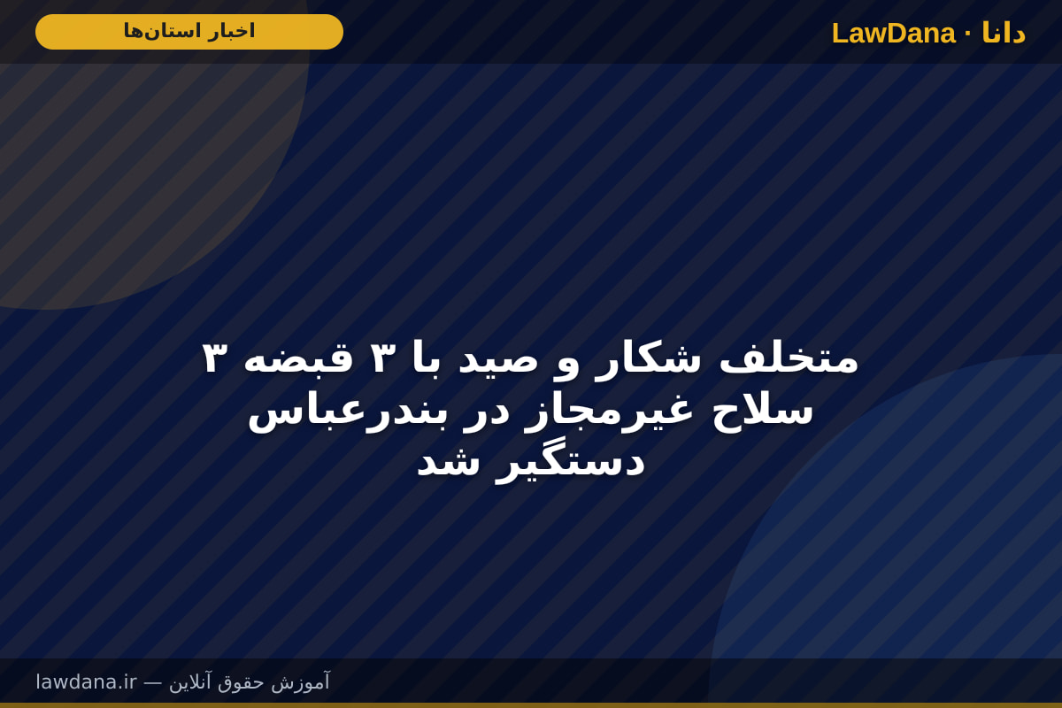۳ متخلف شکار و صید با ۳ قبضه سلاح غیرمجاز در بندرعباس دستگیر شد